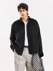 Black Corduroy Oversized Shirt